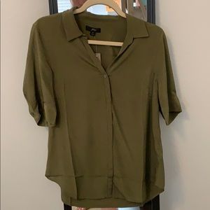 J Crew Short Sleeve Button Up Silk Shirt